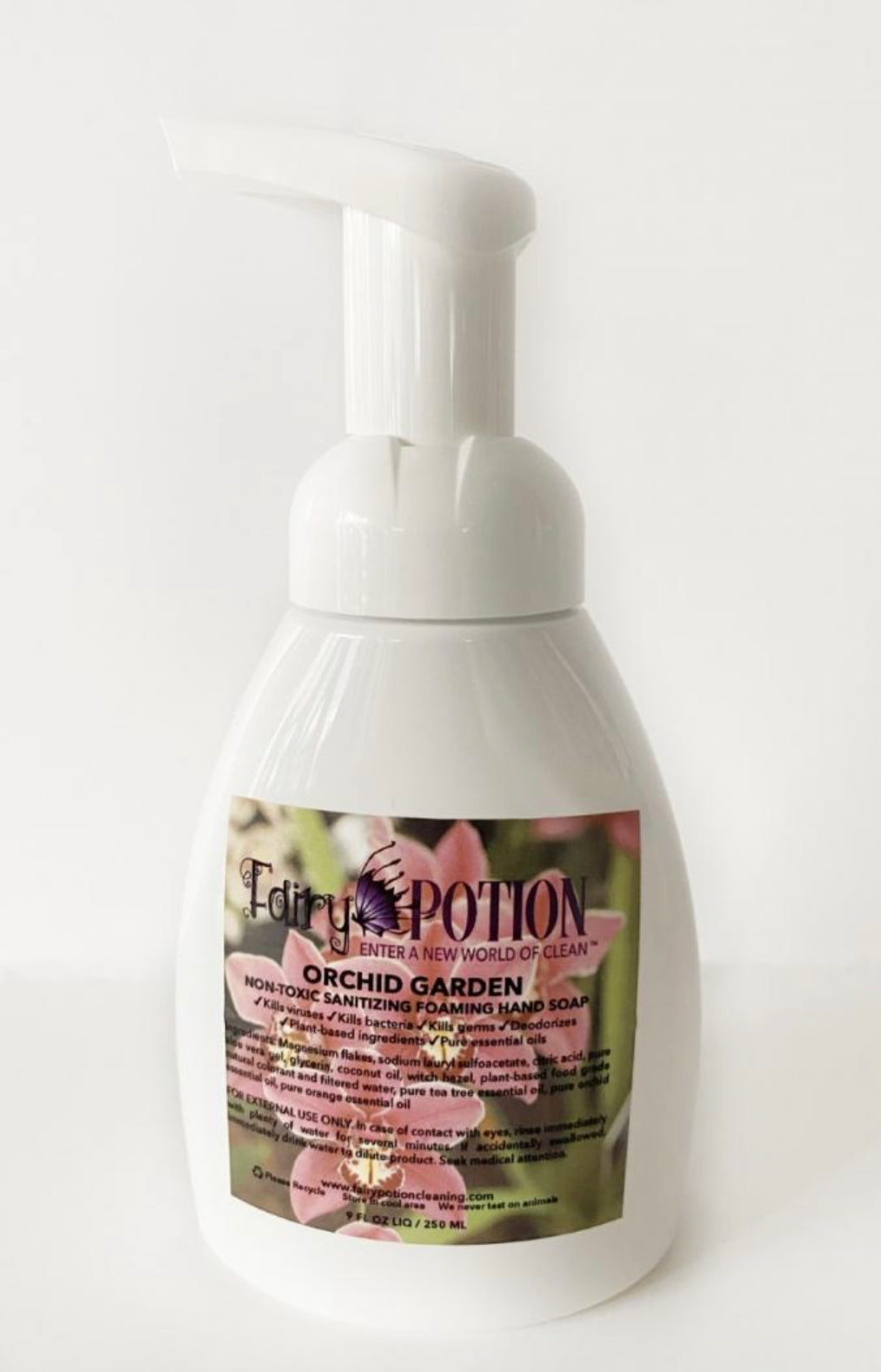 Non-toxic Orchid Garden foaming soap