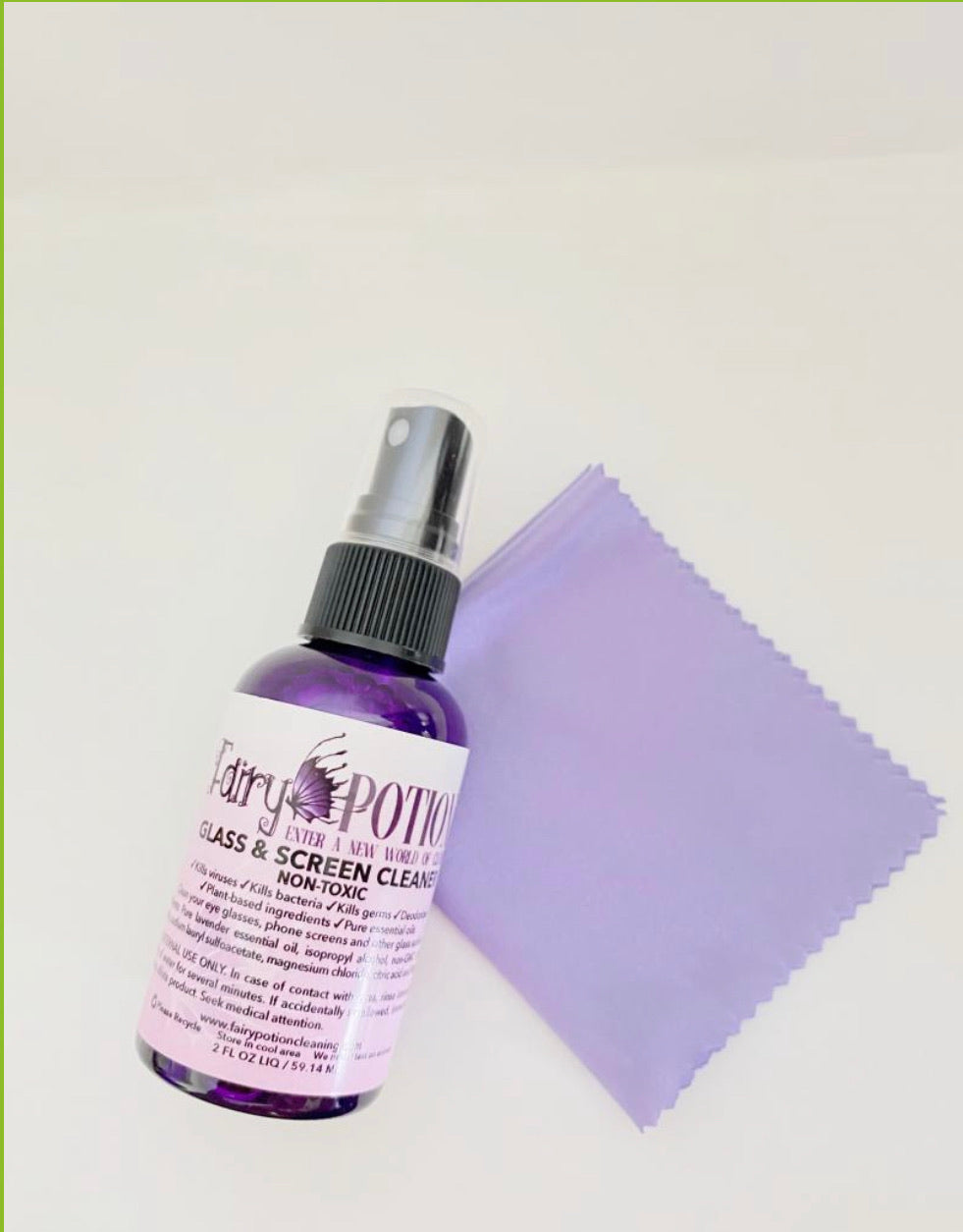 Non-Toxic 2 ounce Sanitizing Eye Wear and Phone Screen Cleaner with Microfiber Cloth