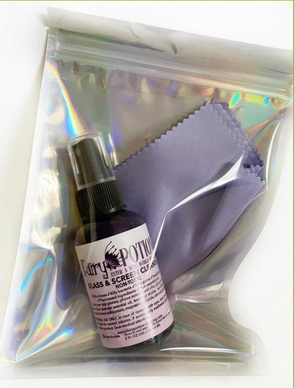 Non-Toxic 2 ounce Sanitizing Eye Wear and Phone Screen Cleaner with Microfiber Cloth